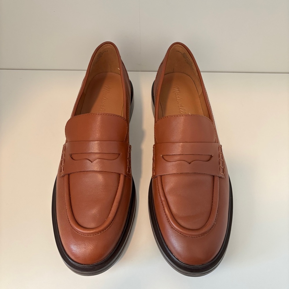 Madewell Brown Leather Penny Loafers - Picture 2 of 10